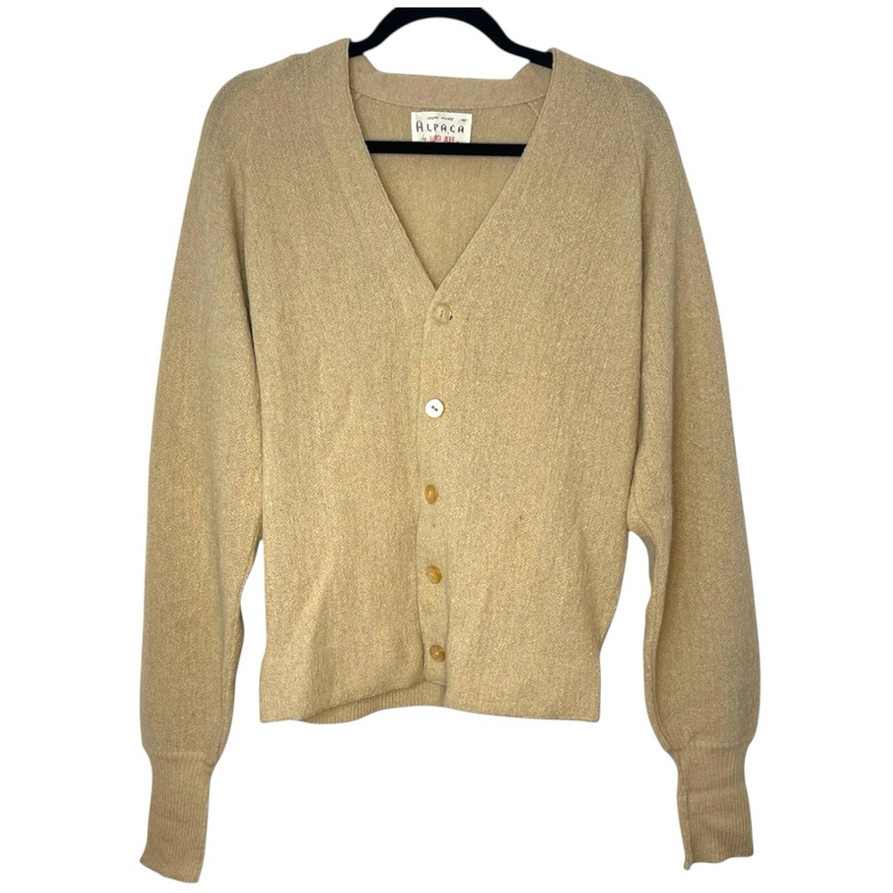 100% Alpaca Vintage Lord Jeff Button Boyfriend Cardigan